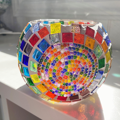 Glass Mosaic Candle Holder